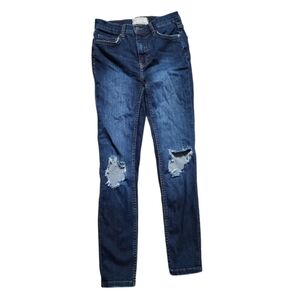Free People Shark Bite Skinny Jeans, Size 27